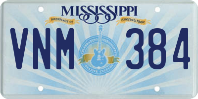 MS license plate VNM384