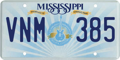 MS license plate VNM385