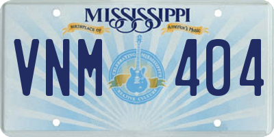 MS license plate VNM404