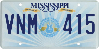 MS license plate VNM415