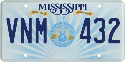 MS license plate VNM432