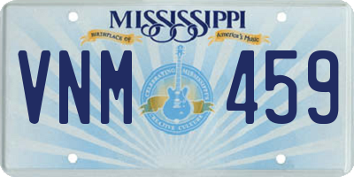 MS license plate VNM459