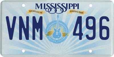 MS license plate VNM496