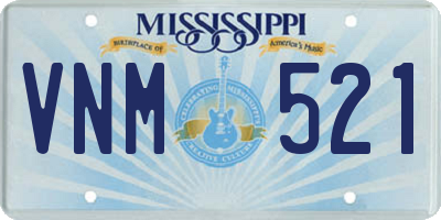 MS license plate VNM521