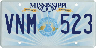 MS license plate VNM523