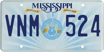 MS license plate VNM524