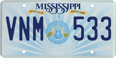 MS license plate VNM533