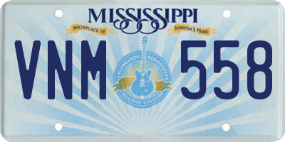 MS license plate VNM558