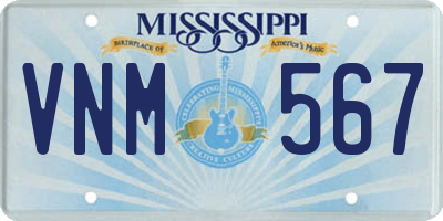 MS license plate VNM567