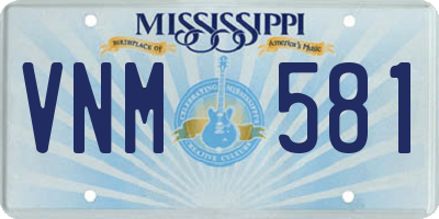 MS license plate VNM581