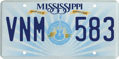 MS license plate VNM583