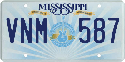MS license plate VNM587