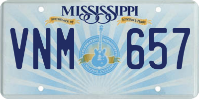 MS license plate VNM657