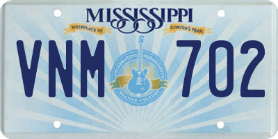 MS license plate VNM702