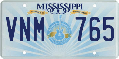 MS license plate VNM765
