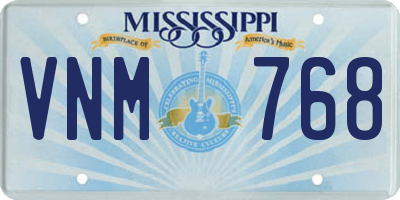 MS license plate VNM768