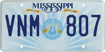 MS license plate VNM807