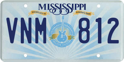 MS license plate VNM812