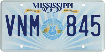 MS license plate VNM845