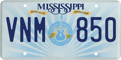 MS license plate VNM850