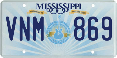 MS license plate VNM869