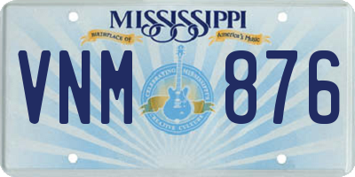 MS license plate VNM876