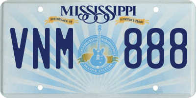 MS license plate VNM888