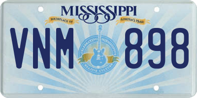 MS license plate VNM898