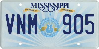 MS license plate VNM905