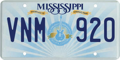 MS license plate VNM920