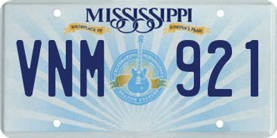 MS license plate VNM921