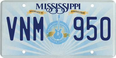 MS license plate VNM950