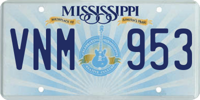 MS license plate VNM953