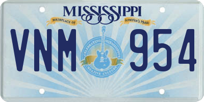 MS license plate VNM954