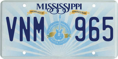 MS license plate VNM965
