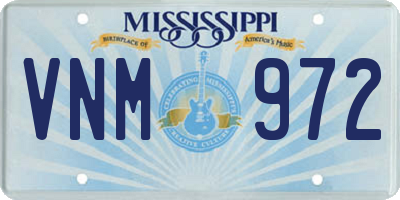 MS license plate VNM972