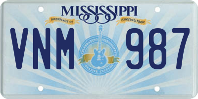 MS license plate VNM987