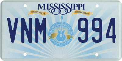 MS license plate VNM994