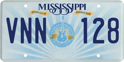 MS license plate VNN128