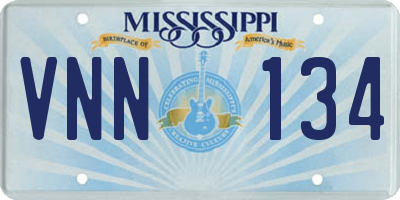 MS license plate VNN134
