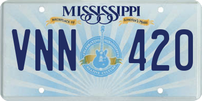 MS license plate VNN420