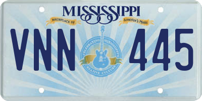 MS license plate VNN445