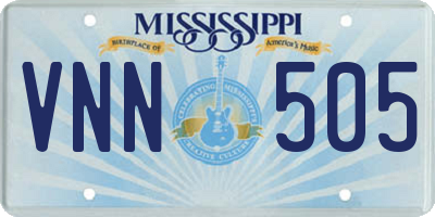 MS license plate VNN505