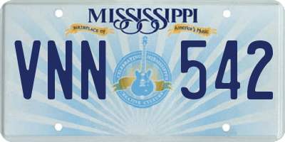 MS license plate VNN542