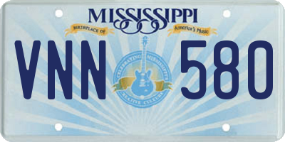 MS license plate VNN580