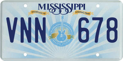 MS license plate VNN678