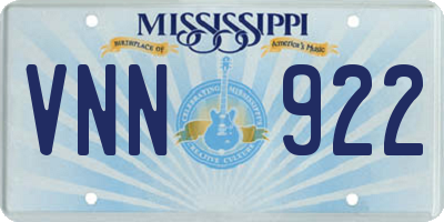 MS license plate VNN922