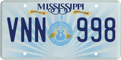 MS license plate VNN998