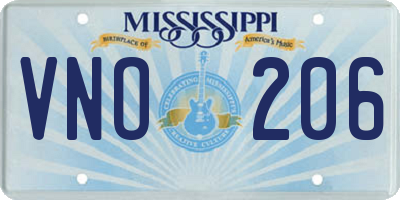 MS license plate VNO206