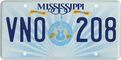 MS license plate VNO208